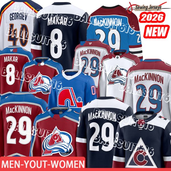 avalanche jersey colorados Avalanches Jersey #29 Nathan MacKinnon Cale Makar Gabriel Landeskog Ross Colton Hockey Jerseys 2026