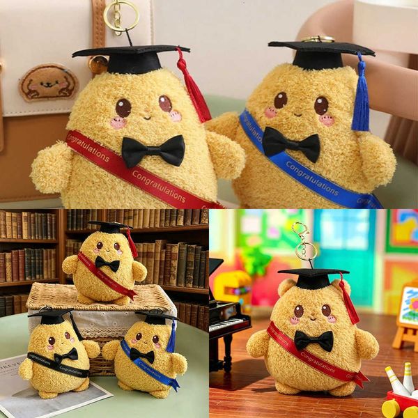 Cute Plush Potato Doctor Doll Keychain Graduation Gifts Kawaii Keychain for Backpack Graduation Party Favors Souvenir Gift L260528