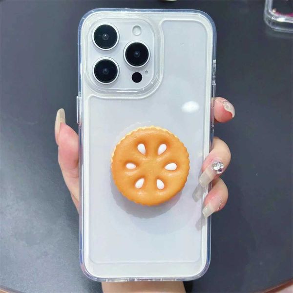 Simated Cute 3D Sand Biscuits Phone Grip Tok Holder Ring For iPhone Universal Accessories port Lovely Stand KoreanJ260601