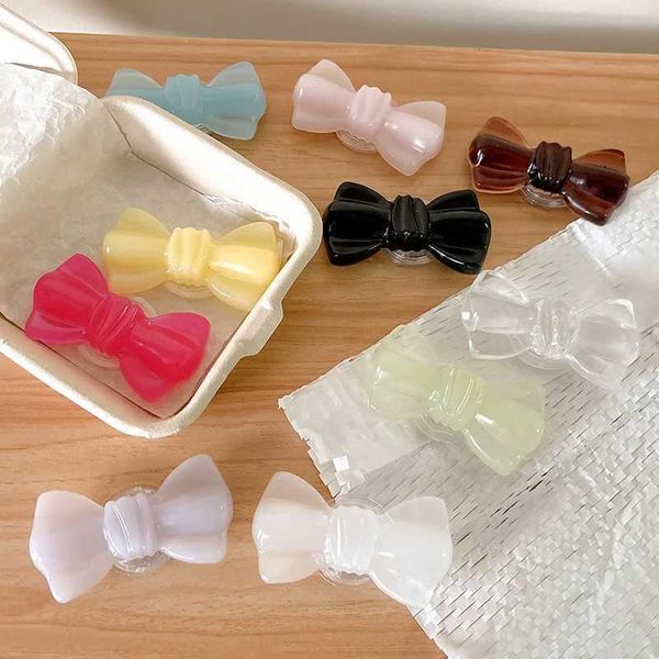 Ins Solid Korean Color Bow Phone Bracket Adhesive Stand Retractable for Iphone 17 Griptok Holder Stable KickstandJ260601
