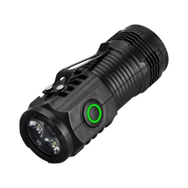 Portable Mini LED Flashlight 3LED Ultra Strong Flash Light USB Rechargeable Built-in Battery with Pen Clip ddmynov