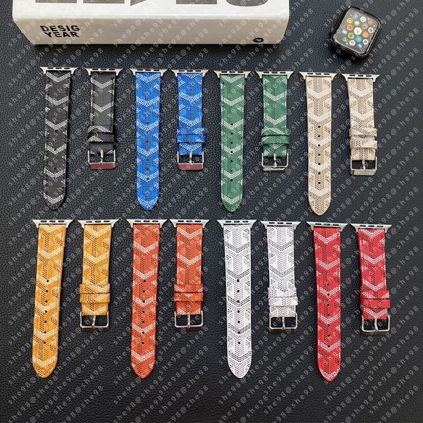 Fashionable Genuine Leather Apple Watch Band with Original Monogram - Fits Apple Watch Ultra, Series 9/8/7/6/5/4, SE (Sizes: 38mm/40mm/41mm/42mm/44mm/49mm)