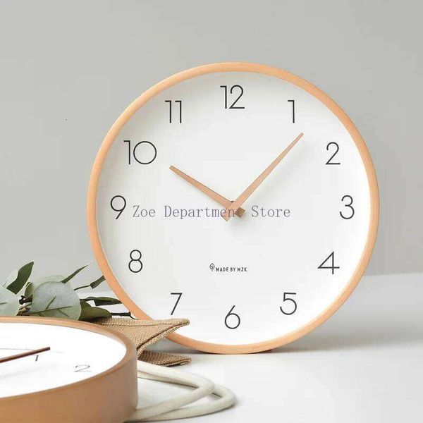 Simple and modern solid wood wall living room creative personality fashion home Nordic clock bedroom mute W260602