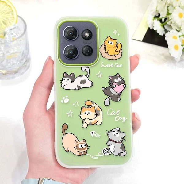 Fun Love Cats Phone Case For Motorola G Stylus Power 2025 Edge 60 50 G84 G73 G64 G54 G24 G14 G23 E13 Fusion Neo Pro Jelly Cover