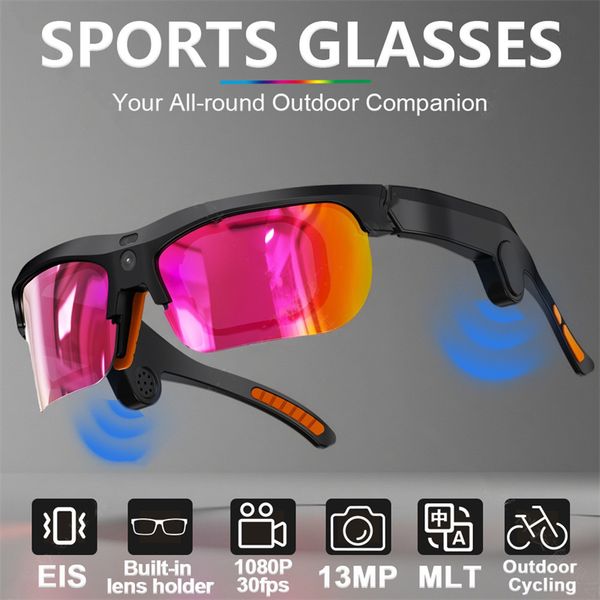 S100 Smart glasses with 13 million pixels for outdoor sports and cycling protection - EIS smart glasses for sports