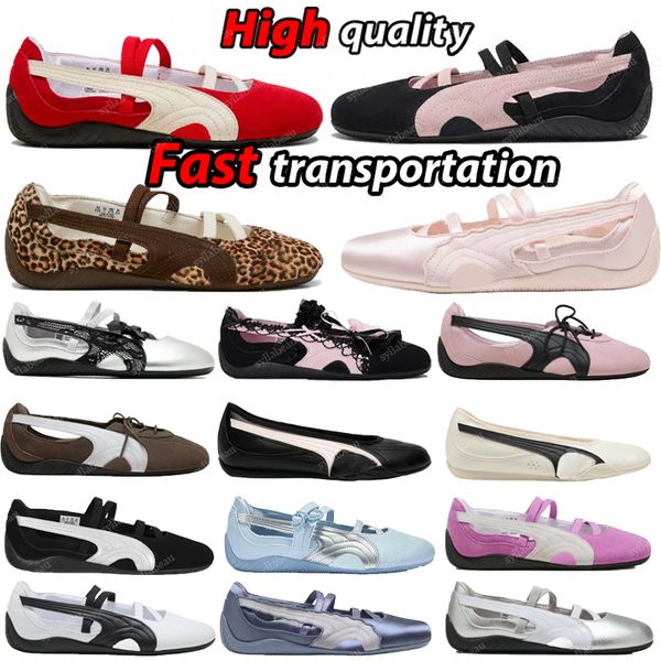 Speedcats Ballet Flats Shoes Women Designer Mary Jane Shoes Red Pink Black Silver Sneakers Technical Mesh Outdoor Sports Casuals Shoes Size 36-41