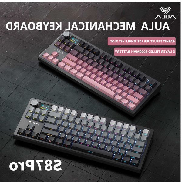 AULA S87 PRO Mechanical Keyboard Custom RGB Backlight Wireless Bluetooth gaming Keyboard with Display Knob Hot Swapping Gasket L260603