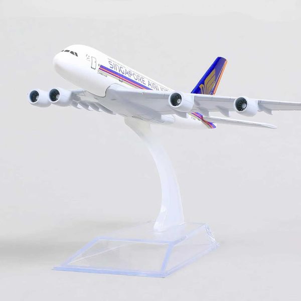 16cm Singapore A380 Model Plane 1/400 Diecast Metal Airplane Model for Adults Airplane Toy Aviation Gift or Desktop Collection L260603ATAT