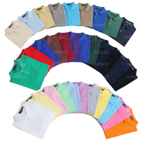 Men's Polo Shirts Plus Size Small Horse Embroidery Cotton Breathable Short Slee…