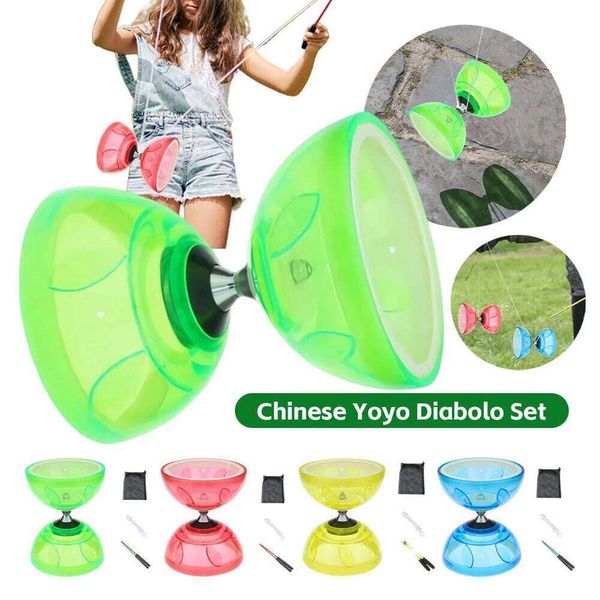 Chinese Yoyo Set with 2 Sticks String and Net Bag Portable Juggling Diabolo for Kids Adults Elderly
