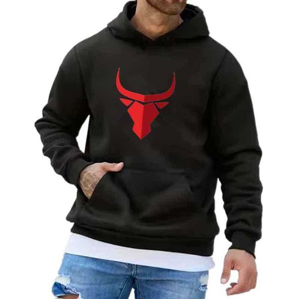 Bull Red Head print Men's Women's Hoodies Spring Autumn Winter Casual Hoodies Sweatshirts Strt Trends Unisex Tops