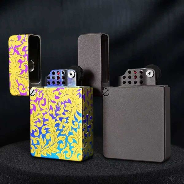 Shark Titanium Tiger Alloy Flint Wheel Lighter CNC Armor Design for Premium Gifts Collectors J260603