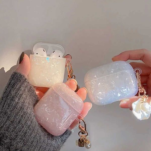 Dreamy Pearl Shell Earphone Case TPU Soft Headphone Box Cover with Keychain Earphone Accessories For Airpods 4/3/2/1/pro2/proT260602