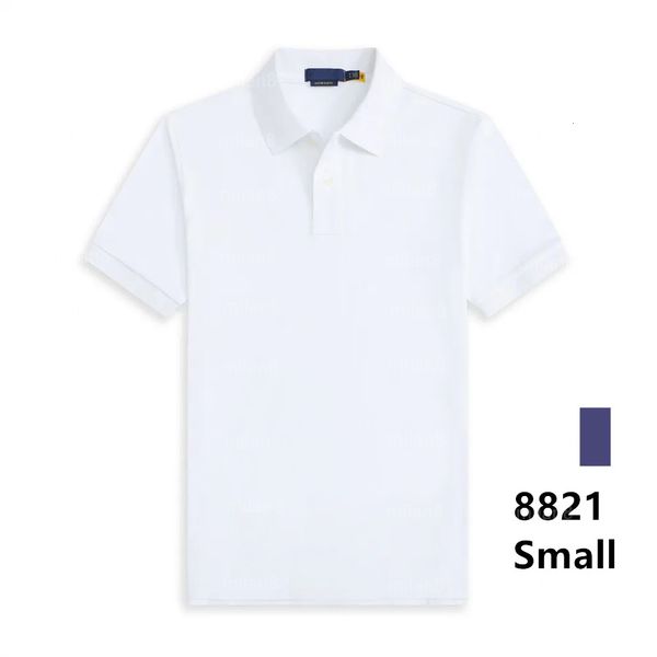 Men's Polo Shirts Cotton Short Sleeve Small Horse Embroidery Classic Business C…