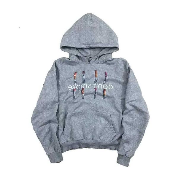 Hoodie Gray Sports Retro Smoke Print Sweater Men — compare prices at CompareOffers