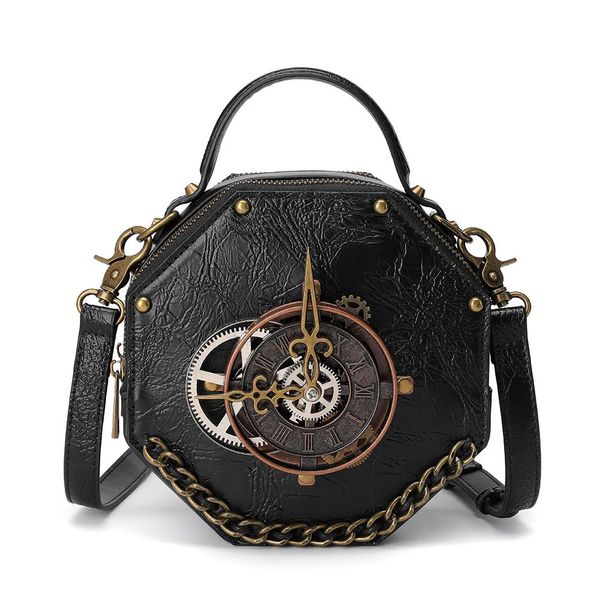 Gothic Leather Clock Bag Steampunk Shoulder Bags Vintage — compare prices at CompareOffers