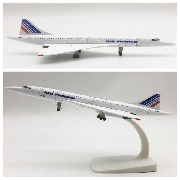 20CM Concorde Air France Airplane Model Airliner Alloy Diecast Air Plane Model Toys Collection Home Decor Miniatures Toy Plane C260604