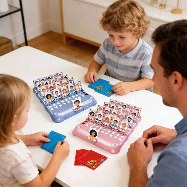 Interactive Guessing Who I Am Reusable Kid Educational Toys Card Games for Boys Girls Family Home School Travel