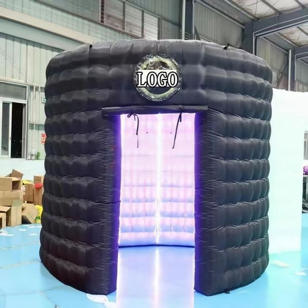 Circular Portable Inflatable Photo Booth with Built-in LED Lighting for Photography Events