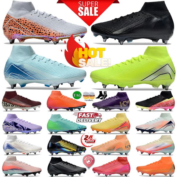 Mecury Superfly Desinger football shoes for men women soccer cleats 10 Elite SG-Pro fashion Electric Pack Safari Mad Voltage Pack outdoor sports trainers size 39-45