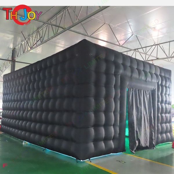 Outdoor activities 10mLx10mWx4.5mH (33x33x15ft) black white Inflatable Marquee / Inflatable Cube Wedding Tent for Exhibition and Advetisement