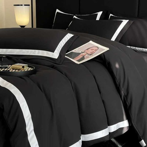 Luxury Hotel Bedding Sets Thick Brushed Bed Sheets White Duvet Cover Pillowcase Four Piece Fully Enclosed for Home GiftT260604