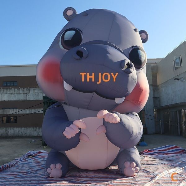Outdoor activities Advertising inflatable 10m height (33ft) Giant inflatable hippo cartoon,outdoor decoration inflatable animal model hippopotamus
