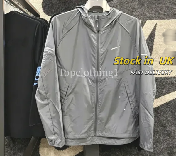 DHgate Men Hooded Windbreaker Jacket Windproof Lightweight Sportswear UV Sun Protection Outerwear for Running Gym Jogging sold by DHgate