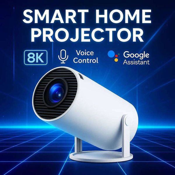 Smart HY300 1080P HDR10 4K Supported Portable Mini WiFi BT Projector with Screen Mirroring Outdoor Movie Theate 26L0605