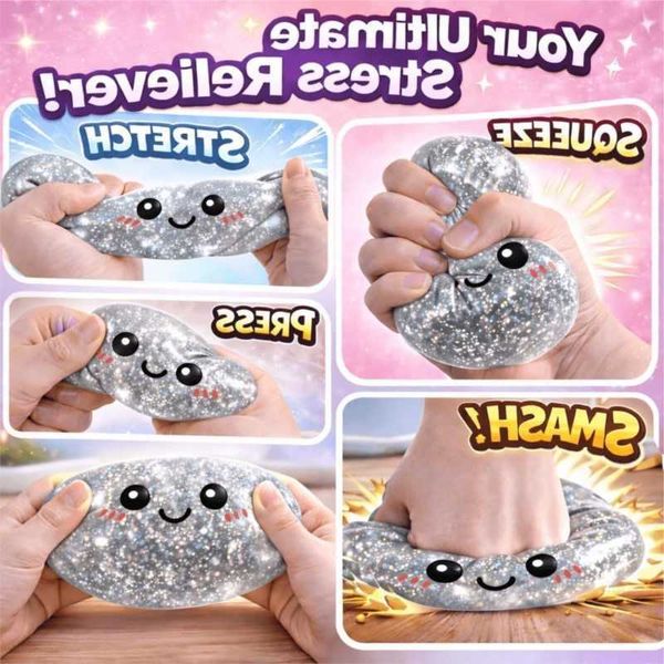 Glitter Dumpling Squishies Upgrade Colorful Dumplings Stress Sensory toy Stuffers With Box Stress Relief Stretchy Ball 1pc T260602