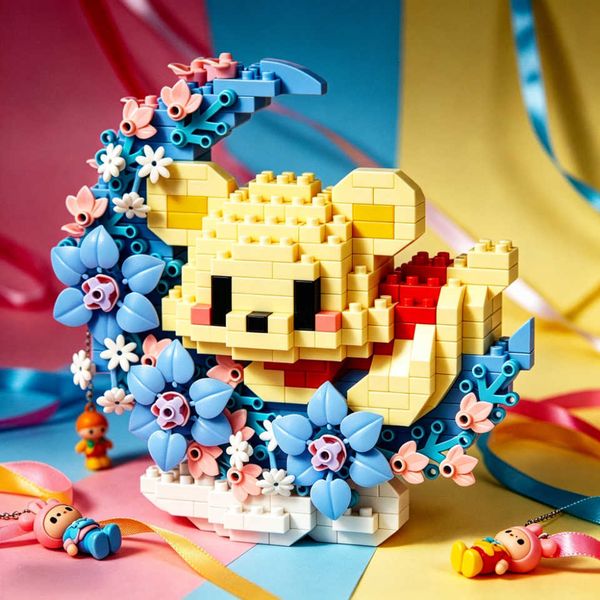 Moonlit Bear Pet Building 471Piece Blocks Toy Set STEM Micro Block 3D Toy Christmas Halloween Birthday New Year Gift M260608