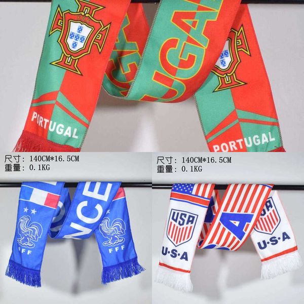 Scarf World Fan Cup 2026 Team Colors Soccer Scarf for Fans Reusable Football Supporter Scarf Party Decoration Gift Y260605