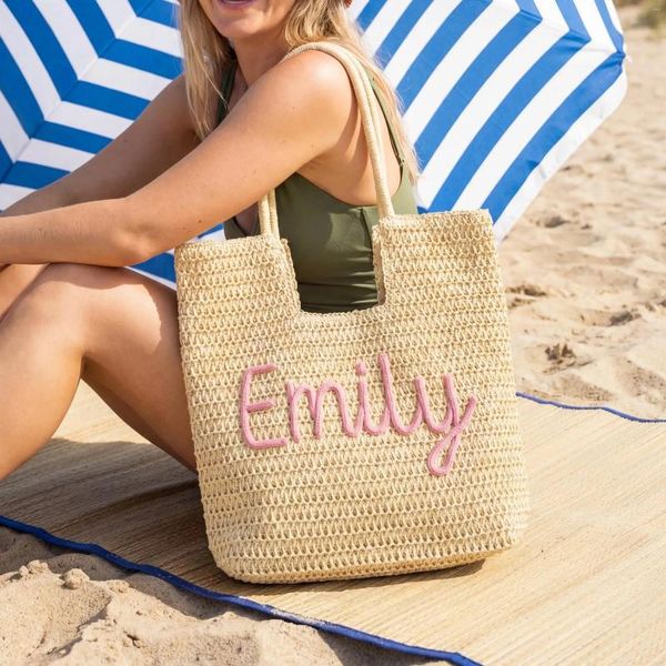 Shopping Bags Custom Tote Bag Bridesmaid Gift Embroidered Beach Bachelorette Gifts For Her Graduation