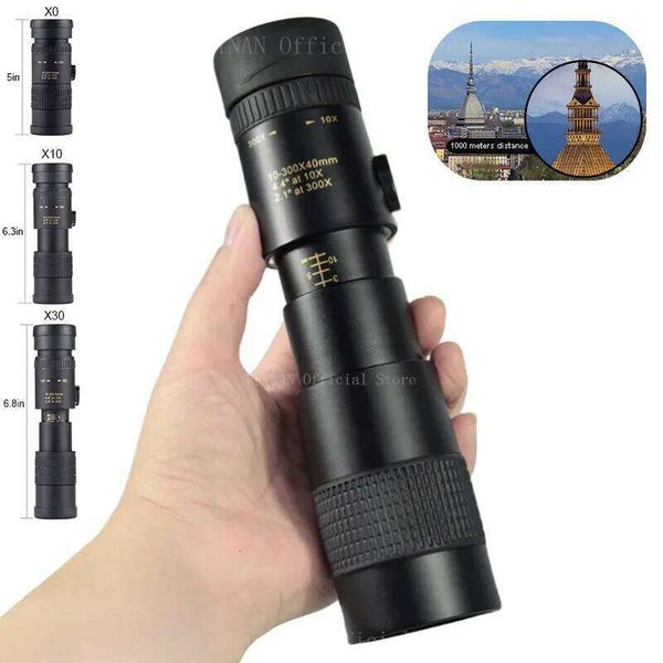 10-300X Zoom Powerful Binoculars Long Range Professional Monocular Telescope HD High Quality BAK4-Prisms Portable for Camping W260605