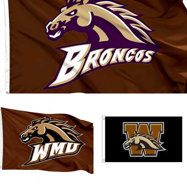 3x5FT Flag NCAA Western NCAA Michigan Broncos Flag Festive Gifts 3x5ft - Polyester Banner for Fans u0026 Home Decor Outdoor Banner With 2 Brass Grommets 0327 Y260605