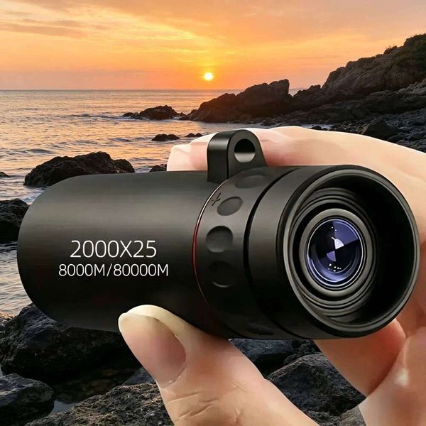 Mini Portable Monocular Telescope 8000M HD Long Range Observation Waterproof Anti Fog for Outdoor Camping Hiking W260605