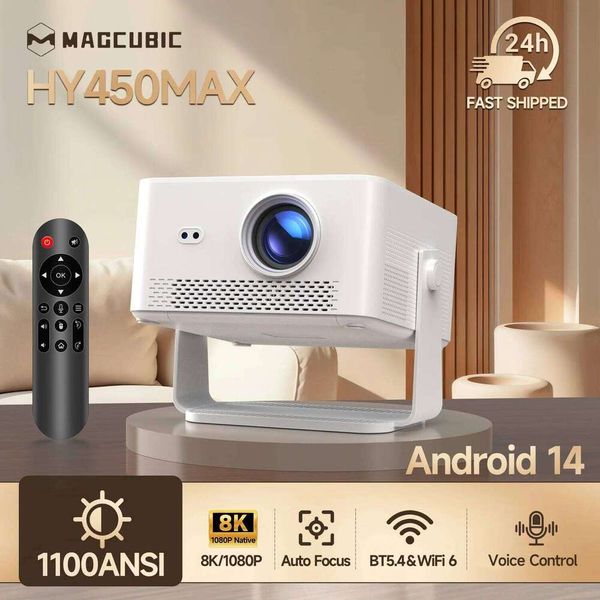 Magcubic HY450MAX 1100ANSI Video 1080P Auto Focus Wifi6 8K Projector Android 14 Portable Projectors for Movie 26L0605