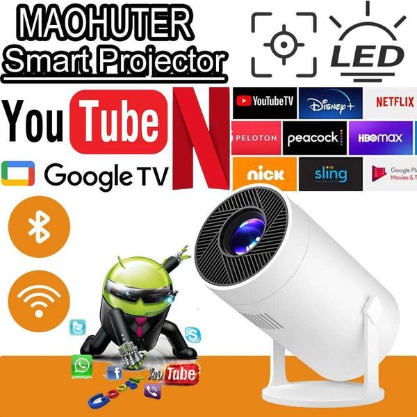 4K Decoding MAOHUTER Smart Projector Android System Wifi & BT Support 1280*720P Cinema Outdoor Portable Projetors 26L0605