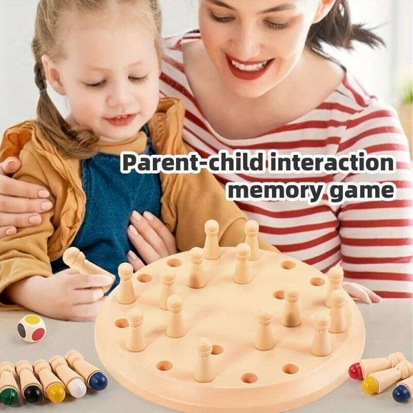Montessori Memory Chess Matching Game Family Board Games for Kids and Adults Preschool Learning Educational Toys e