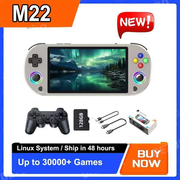 128GB M22 Pro Portable Pocket Retro Handheld Video Game Console 50 Inch IPS Screen 19201080 Display Support LINUX Emuelec Z260606