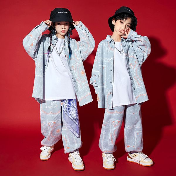 Children's hip-hop street boys' trendy brand clothing, summer girls' fashion show outfits, children's jazz dance set