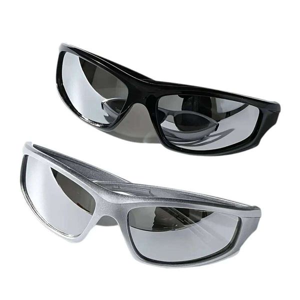 Designer Sunglasses 1Pc Cyber Futuristic Silver Y2k Millennium Personality Fashion Glasses Men's Women's GLASSES 5c9a3