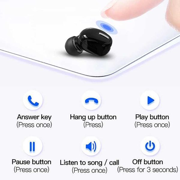 Wireless Earphones New Bluetooth 50 Headphones With Mic in-Ear Sports Waterproof TWS Earbuds Bluetooth Handsfree Single HeadsetL260604
