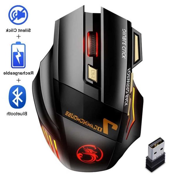 Wireless Bluetooth Mouse Wireless Mouse Rechargeable 7 Button RGB Gaming Mouse Gamer Ergonomic Mause LED Backlit PC Silent Mice L260608