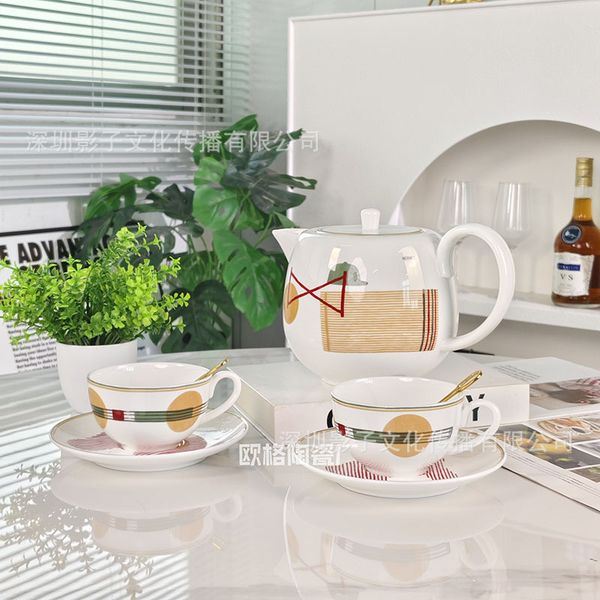 Nordic equestrian obstacle course teapot coffee cup saucer exquisite bone china household banquet afternoon tea set