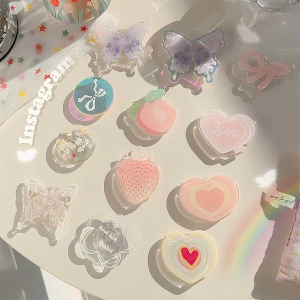 Korea Girly Phone Ins Stand Cute Smart Tok Strawberry Boho Designs Holder for sockets Grip J260606