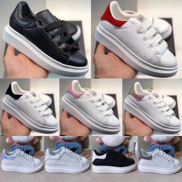 Kids Shoes Leather Boys Girls Platform Sneakers Toddlers Children Black White Oversized Espadrilles Luxury Flats Casual Trainers Red Mujg