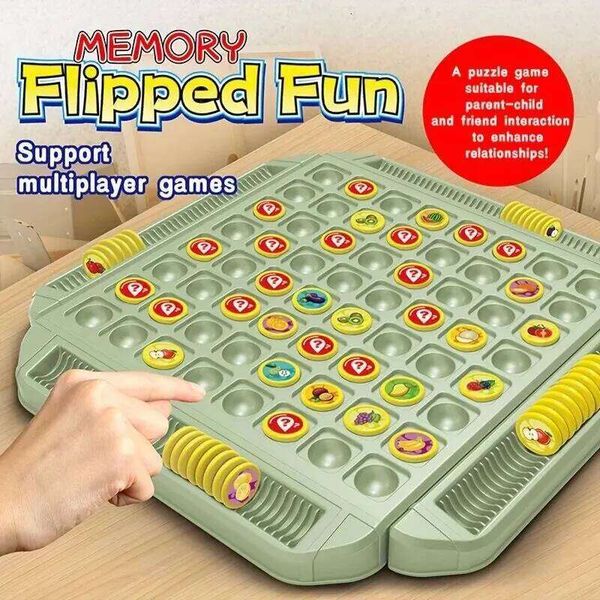 Player Interactive Memory Matching Board Game Colorful Fruit Animal Sliding Puzzle Family Fun Ideal for Kids