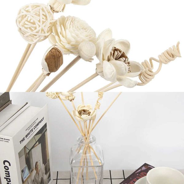 Rattan 8PCS Flower Artificial Lotus Reed Fragrance Aroma Diffuser Refill Stick Diy Floral Home Decor Crafts L260606