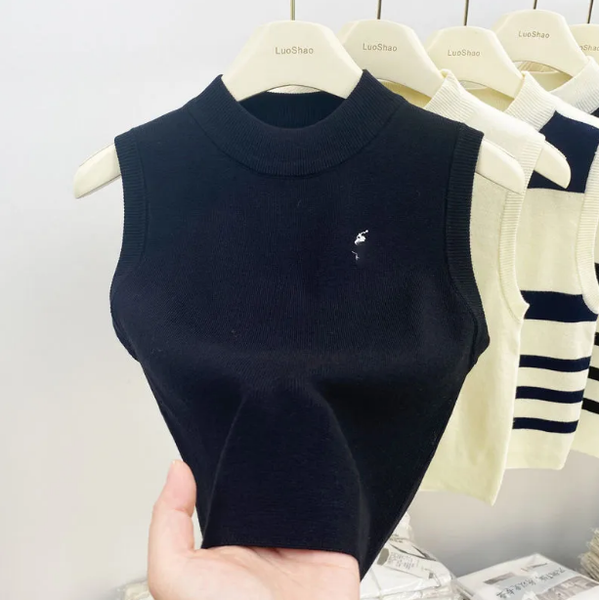 Pony embroidery women vest Tank Designer tanks Knited vest Lady spring summer Tops Sleeveless temperament All match Elegant Slim Tees Outdoor